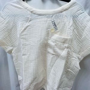 Madewell — lightspun renwood button-back top— tags on & never been worn!